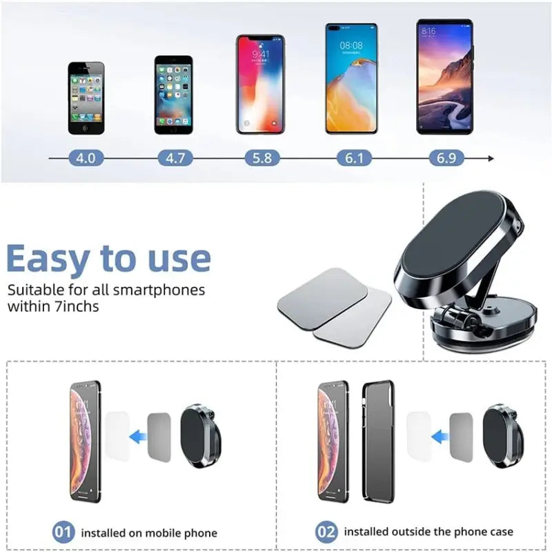 a diagram of the various features of a smartphone holder
