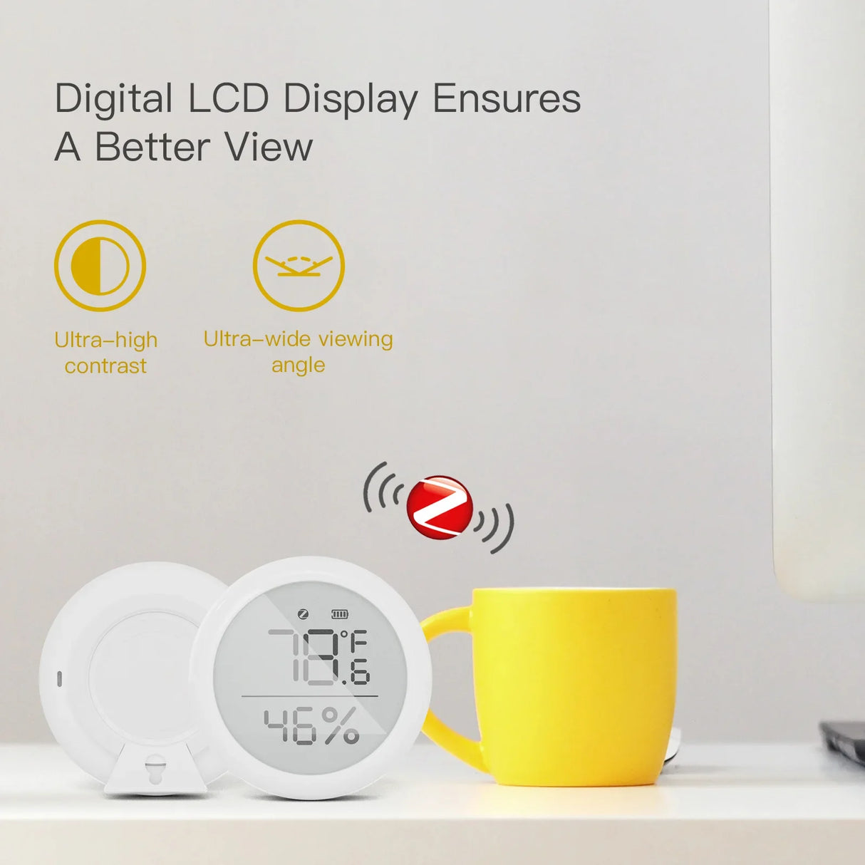 Digital thermometer with humidity display.