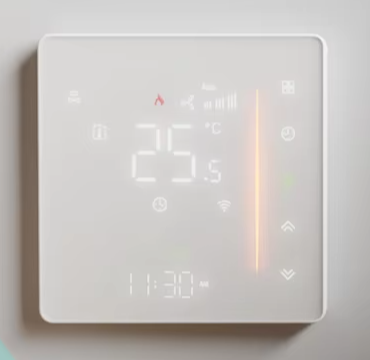 Digital thermostat display.