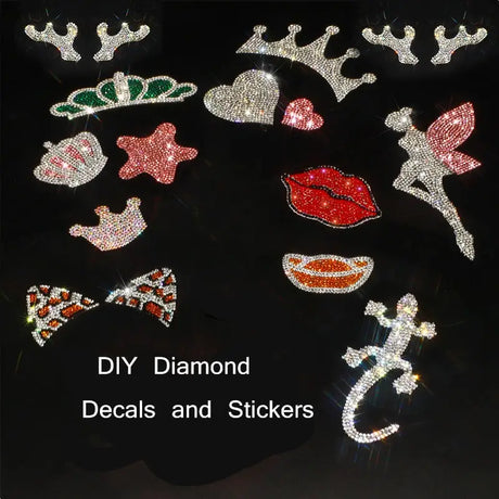 a collection of christmas decorations with the words diy diamond decals