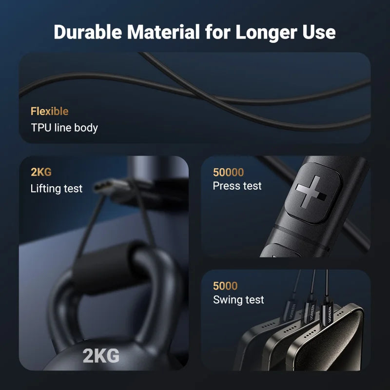 Durable charging cable with stress tests.