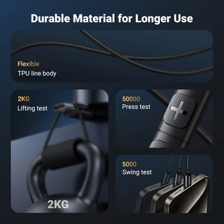 Durable charging cable with stress tests.