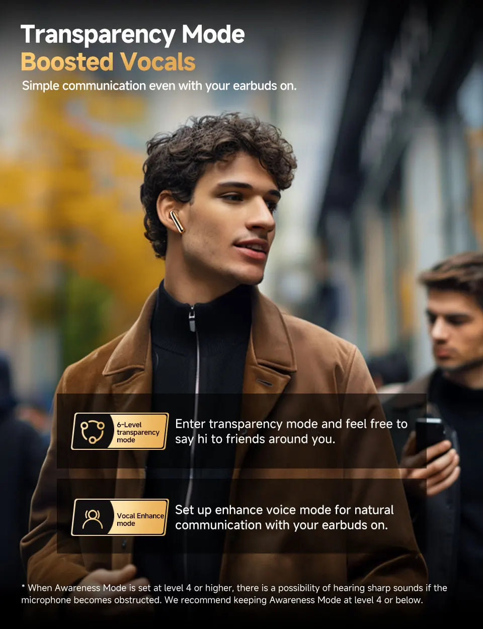 Earbud advertisement.
