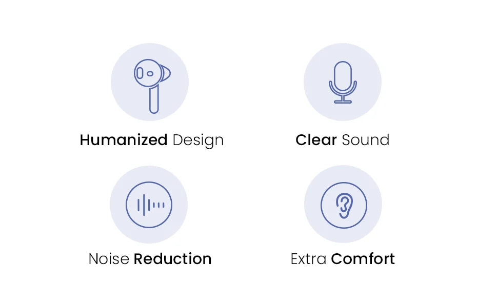 Earbud features icons.