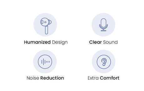Earbud features icons.