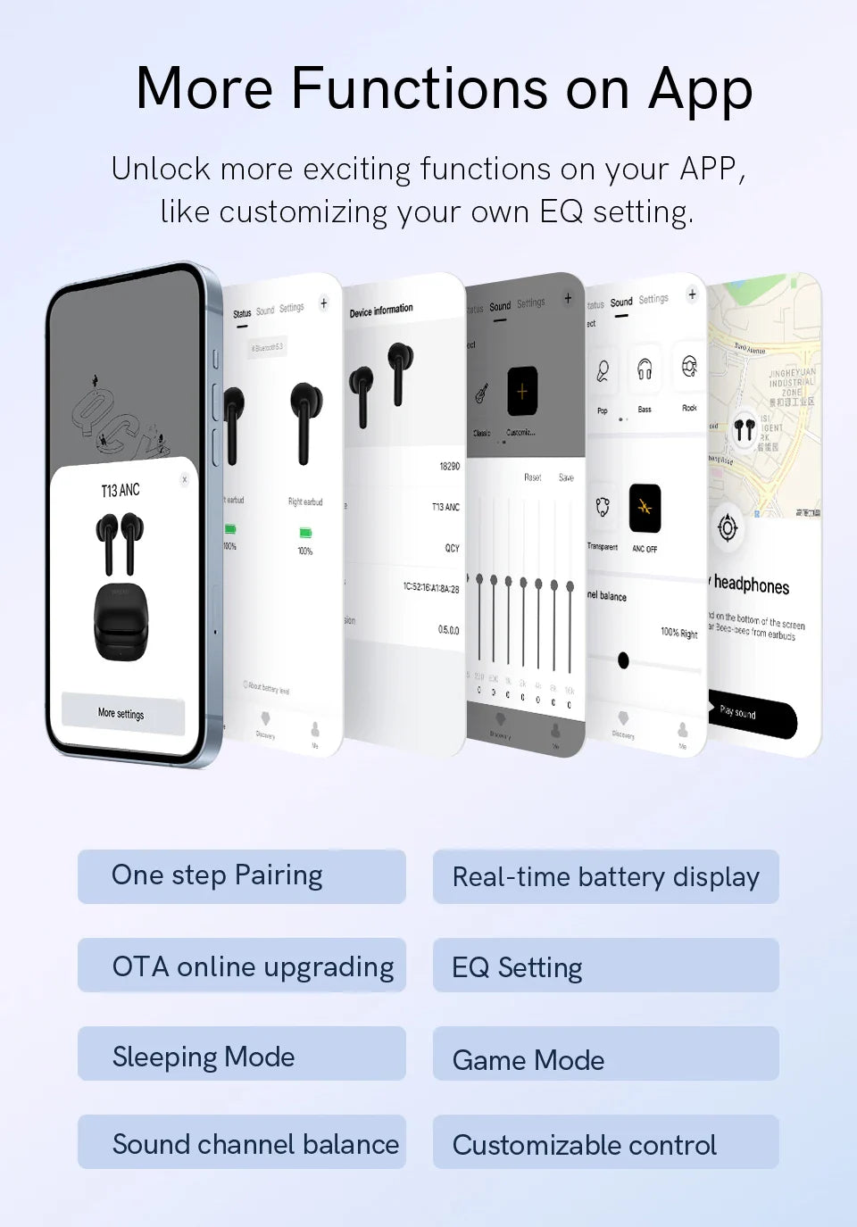 Earbuds app features.