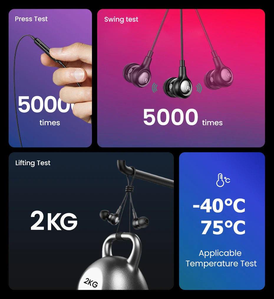 Earphone durability tests.