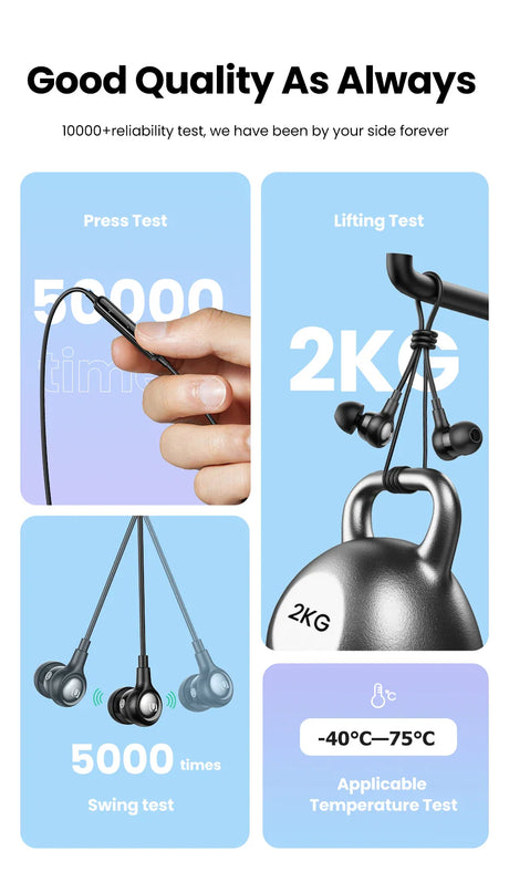 Earphone reliability tests.