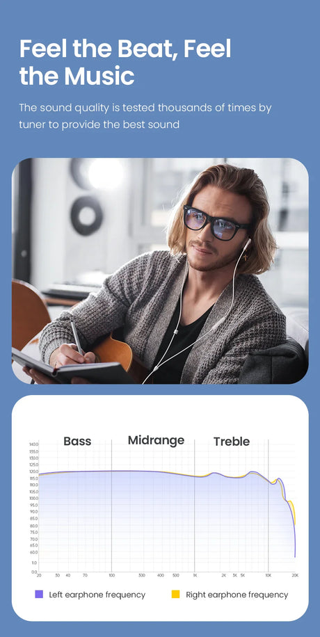 Earphone sound quality advertisement.
