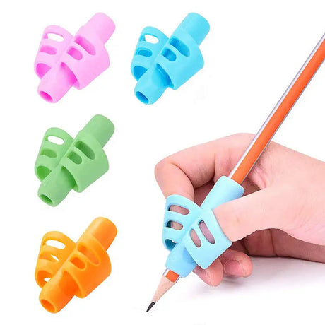 a hand holding a pencil and a pencil in different colors
