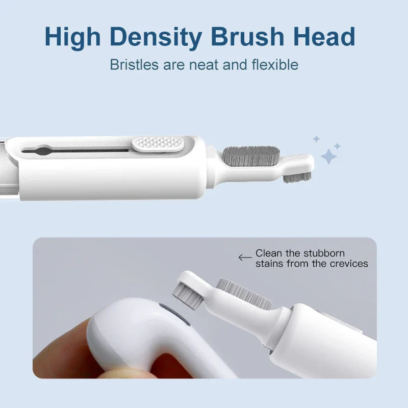Electric toothbrush with a high-density brush head and flexible bristles.
