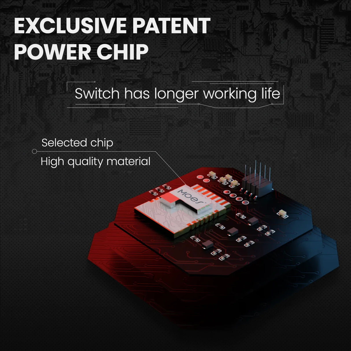 Electronic circuit board with chip.