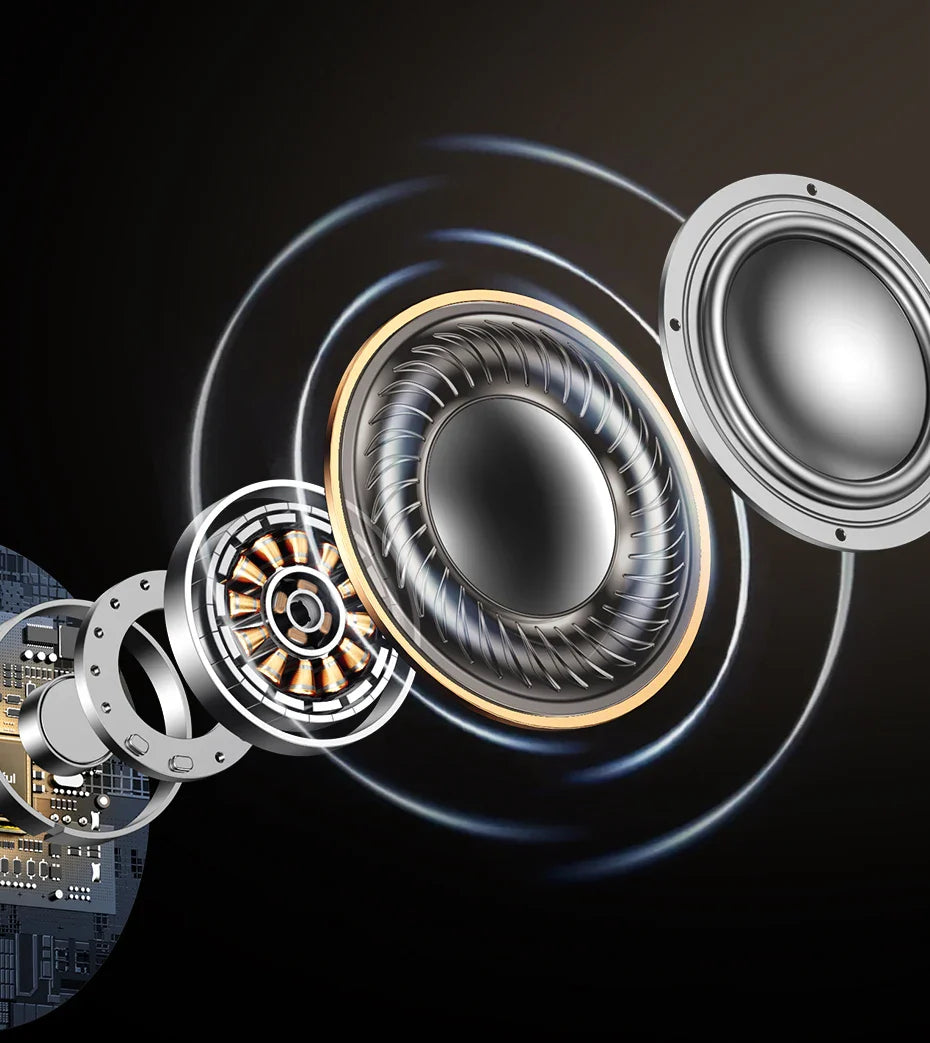 Exploded view of a speaker.