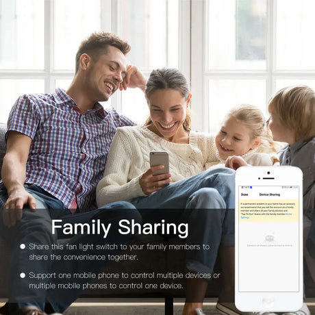 Family using a smartphone.