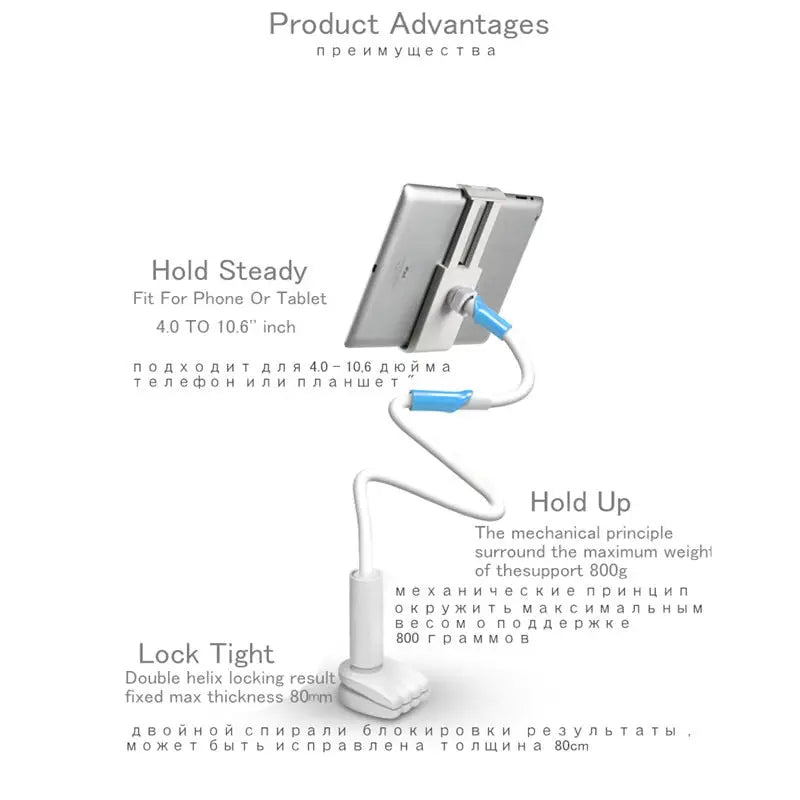 the product features a stand for the ipad and a tablet