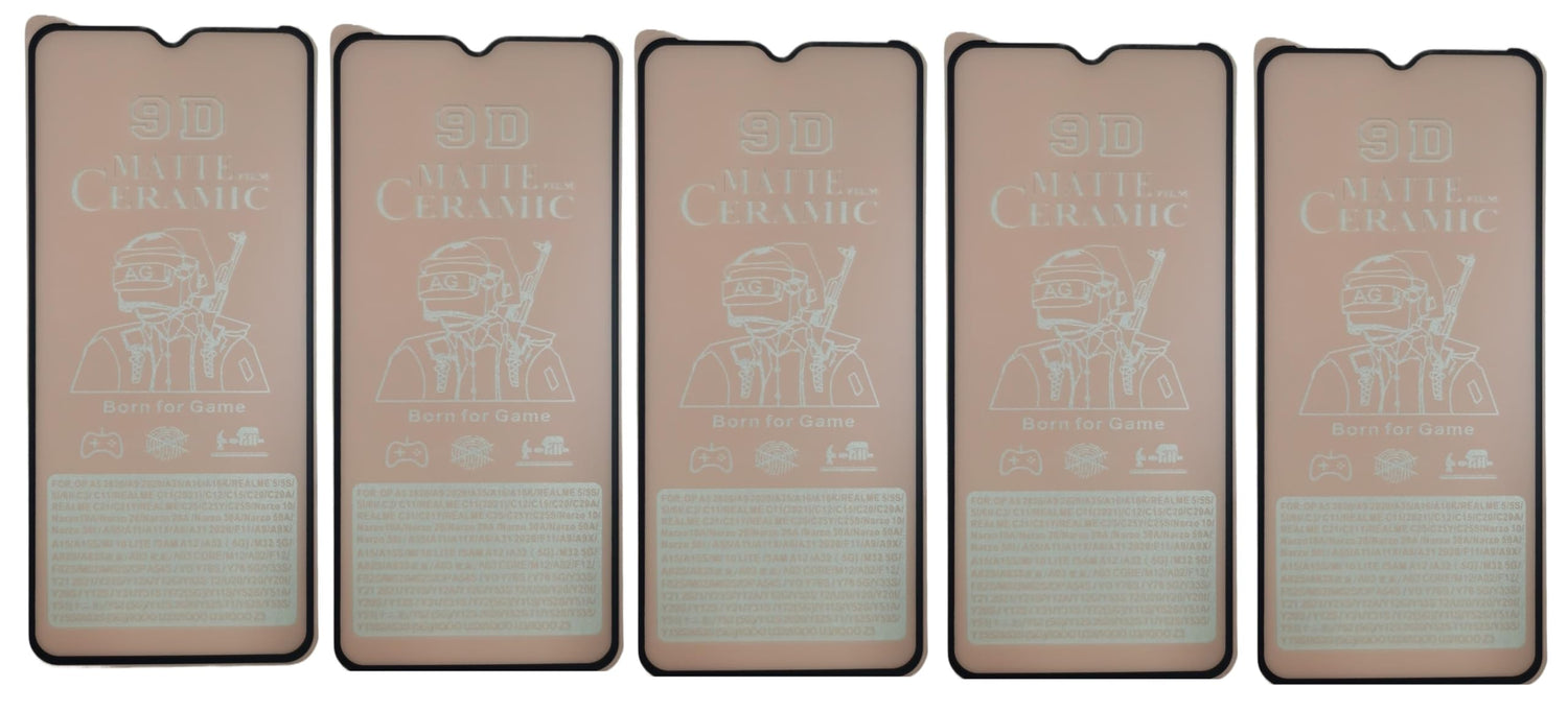 Five ceramic screen protectors.