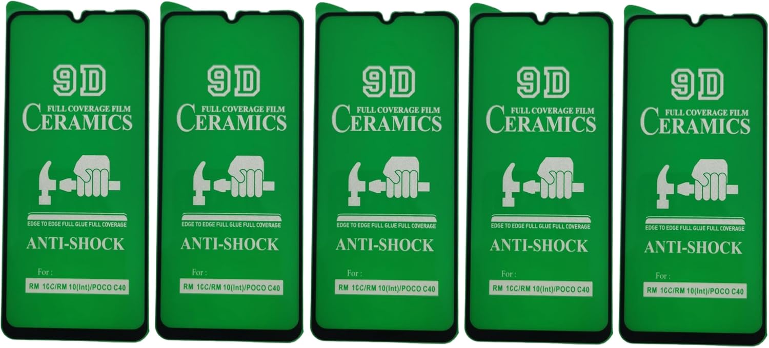 Five green 9D ceramics anti-shock screen protectors.