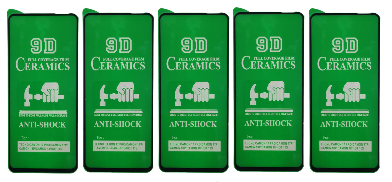 Five green anti-shock screen protectors.