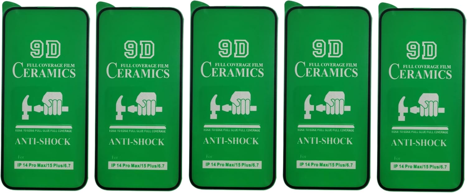 Five green phone screen protectors.