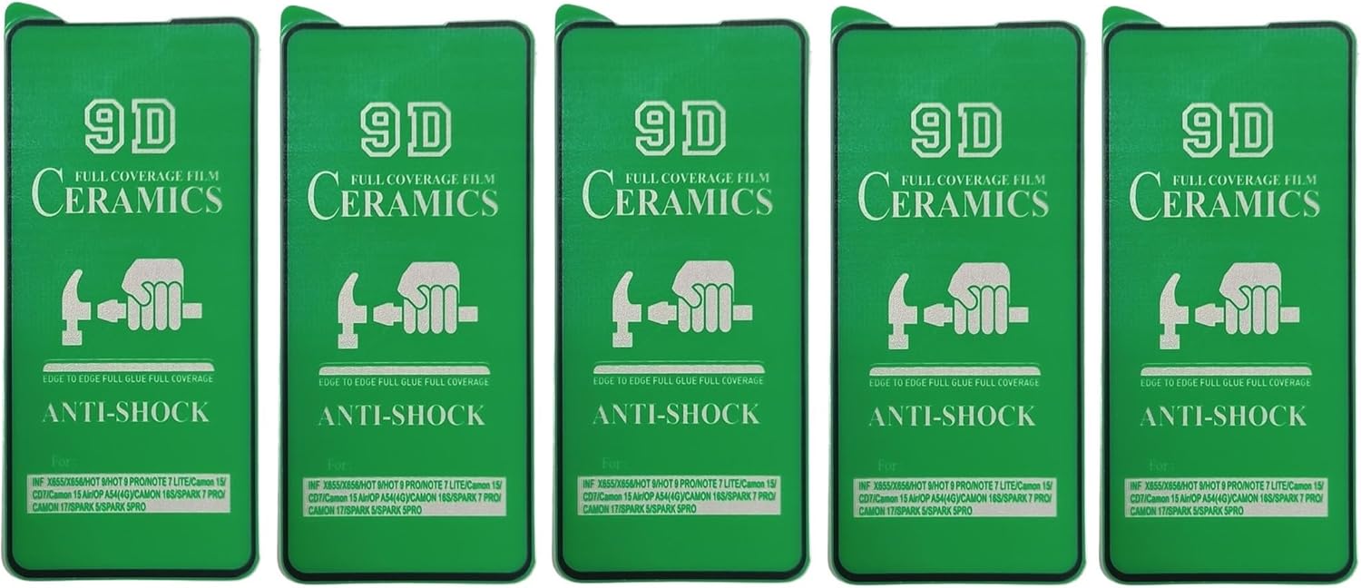 Five green phone screen protectors.