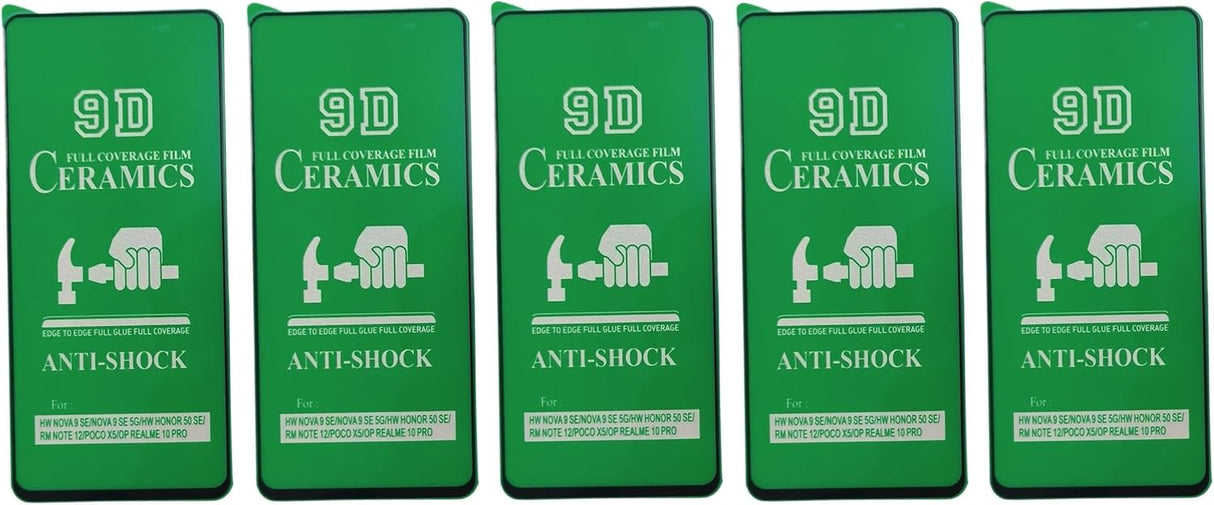 Five green phone screen protectors.