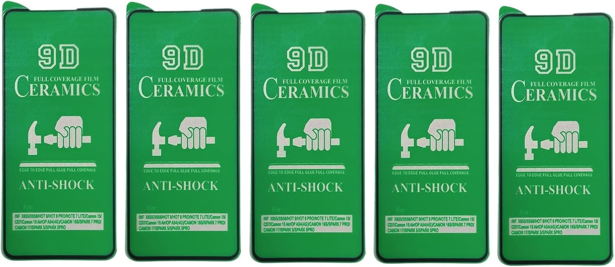 Five green phone screen protectors.