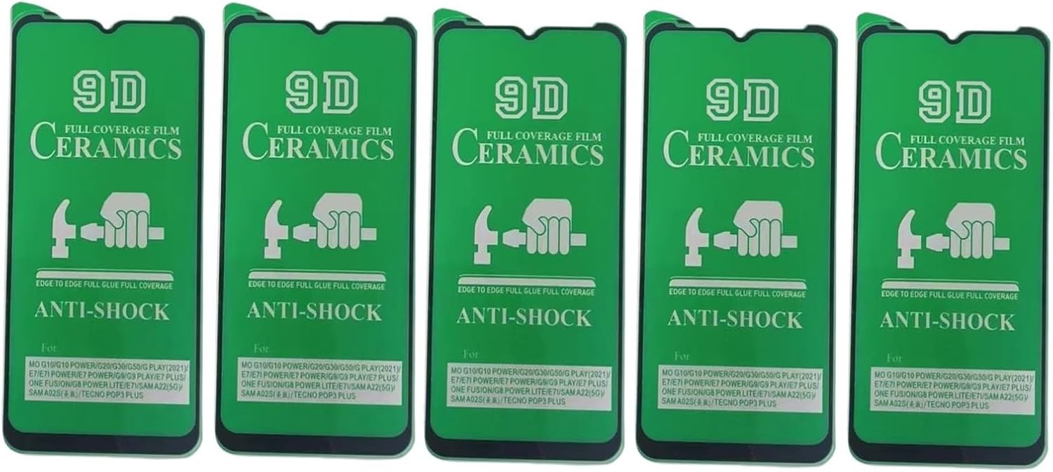 Five green phone screen protectors.