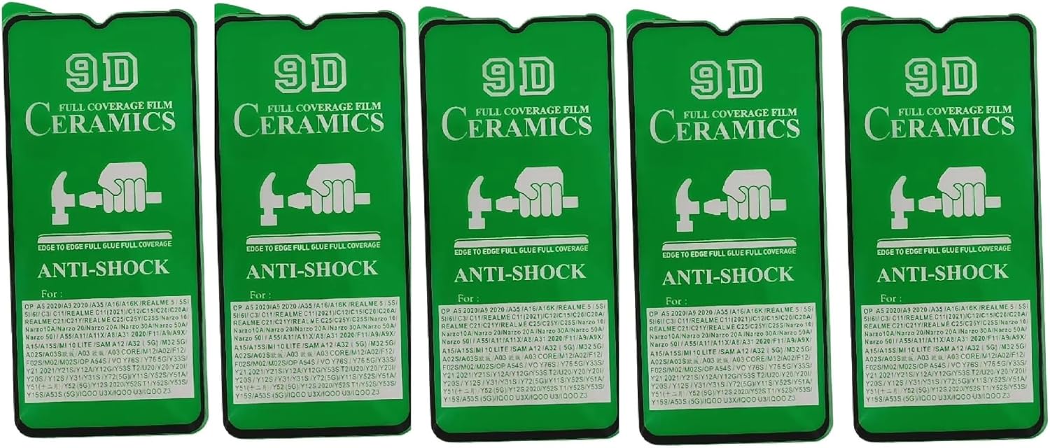 Five green phone screen protectors.