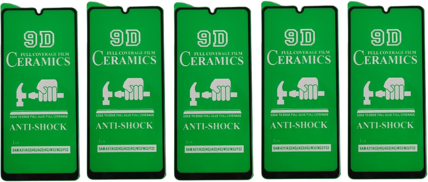 Five green phone screen protectors.