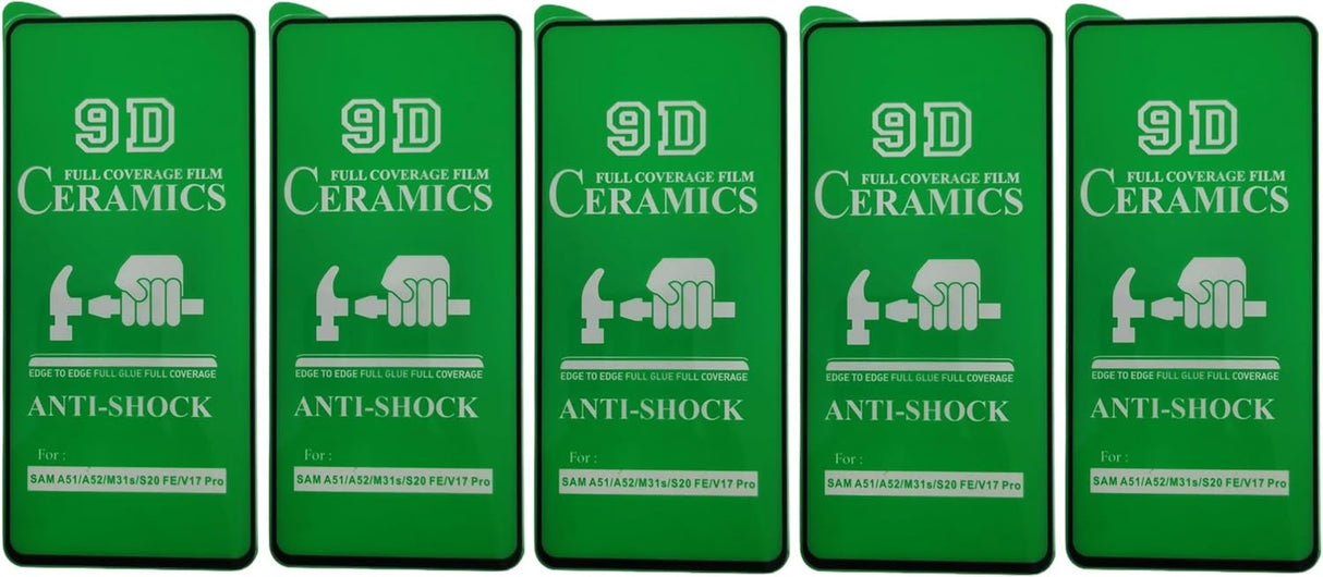 Five green phone screen protectors.