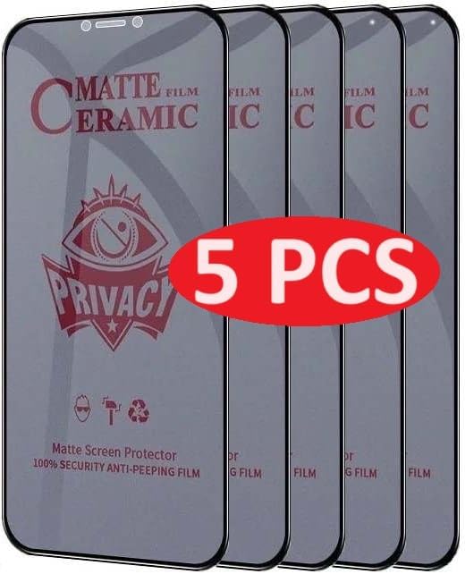 Five matte ceramic privacy screen protectors for phones.