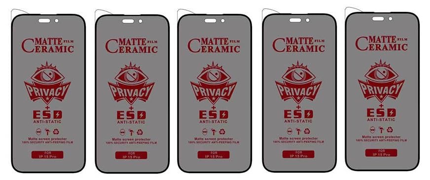 Five matte ceramic privacy screen protectors.