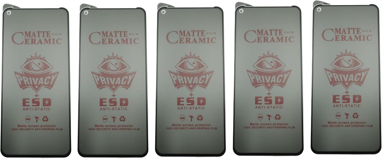 Five matte ceramic privacy screen protectors.