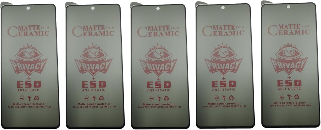 Five matte ceramic privacy screen protectors.