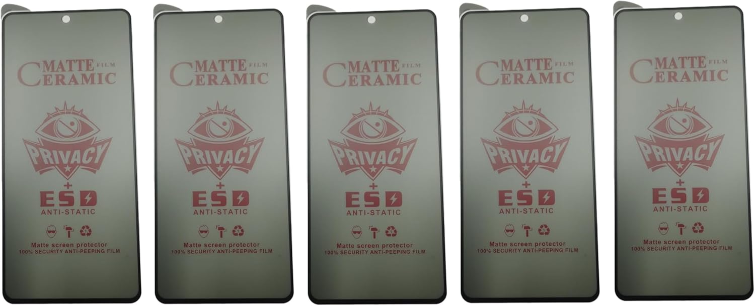Five matte ceramic privacy screen protectors.
