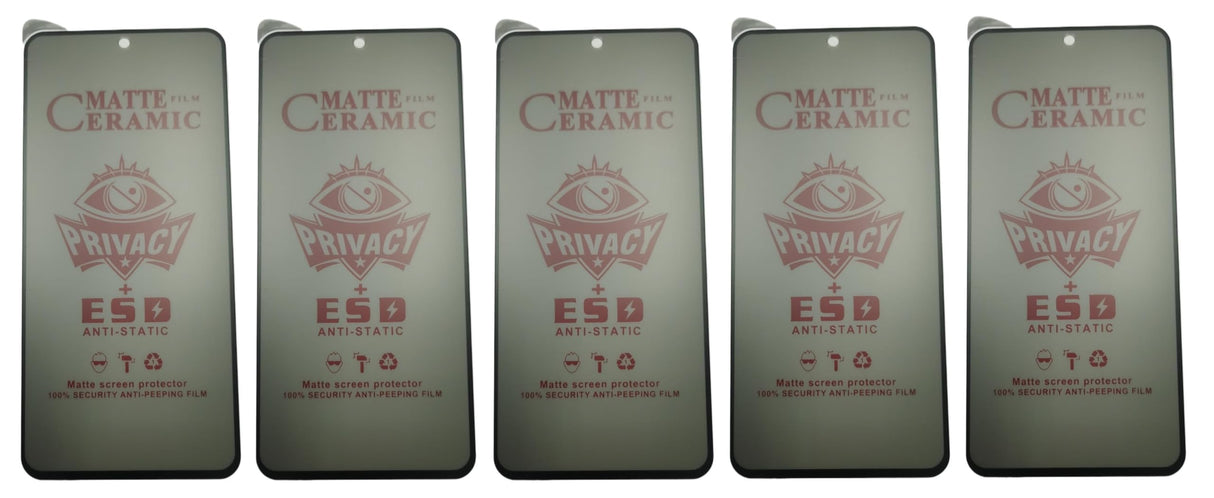 Five matte ceramic privacy screen protectors.