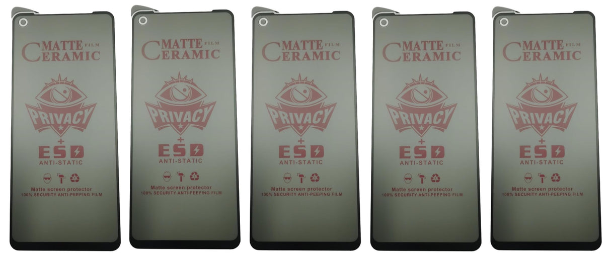 Five matte ceramic privacy screen protectors.