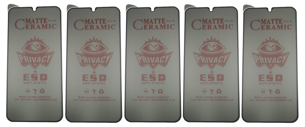 Five matte ceramic privacy screen protectors.