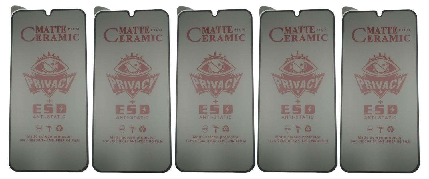 Five matte ceramic privacy screen protectors.