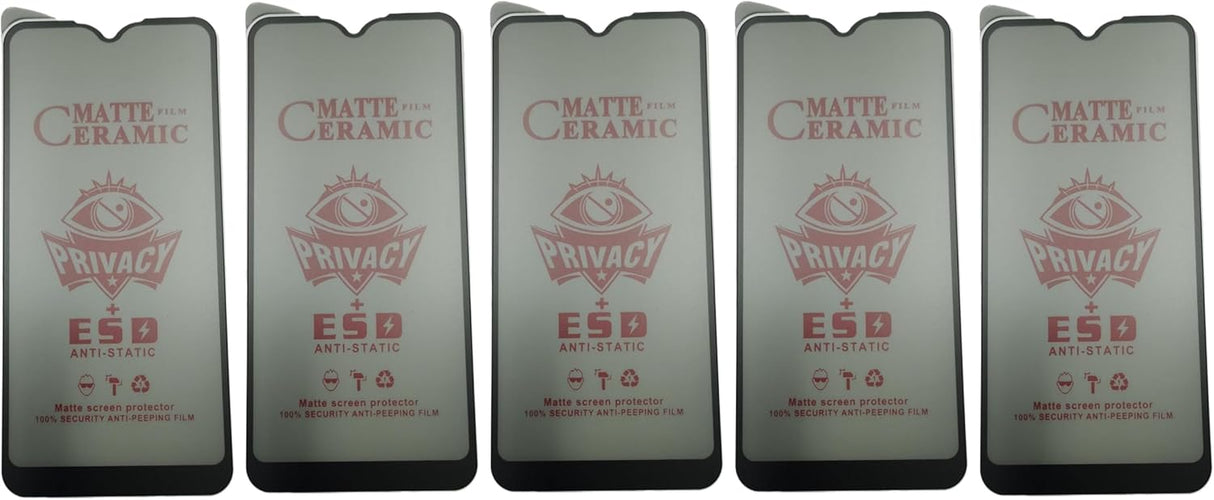 Five matte ceramic privacy screen protectors.
