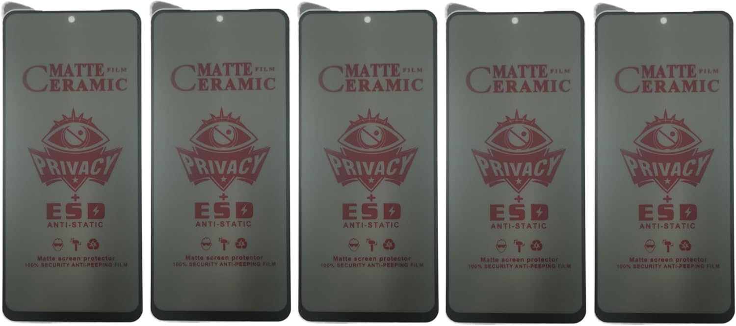 Five matte ceramic privacy screen protectors.
