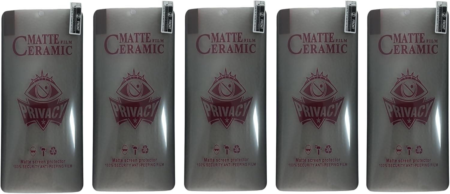 Five matte ceramic privacy screen protectors.