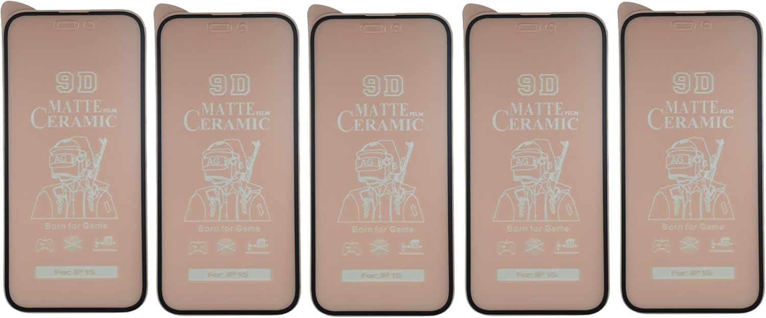 Five matte ceramic screen protectors.