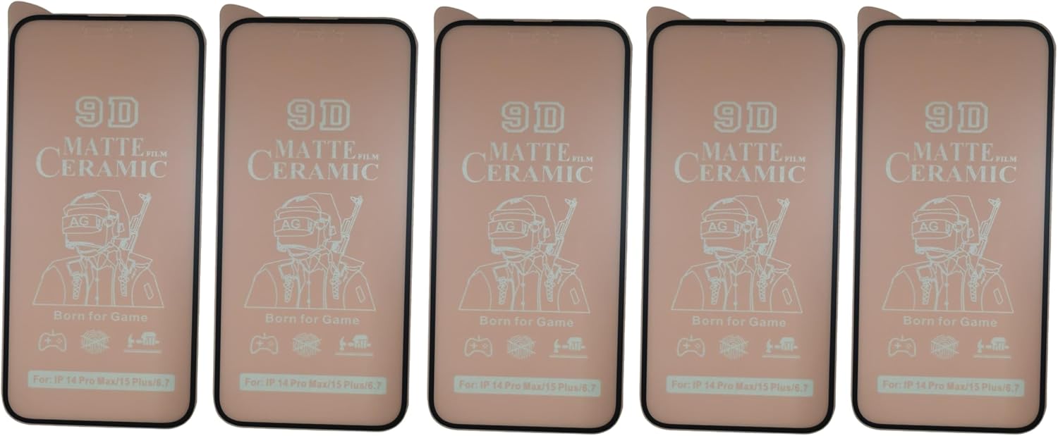 Five matte ceramic screen protectors.