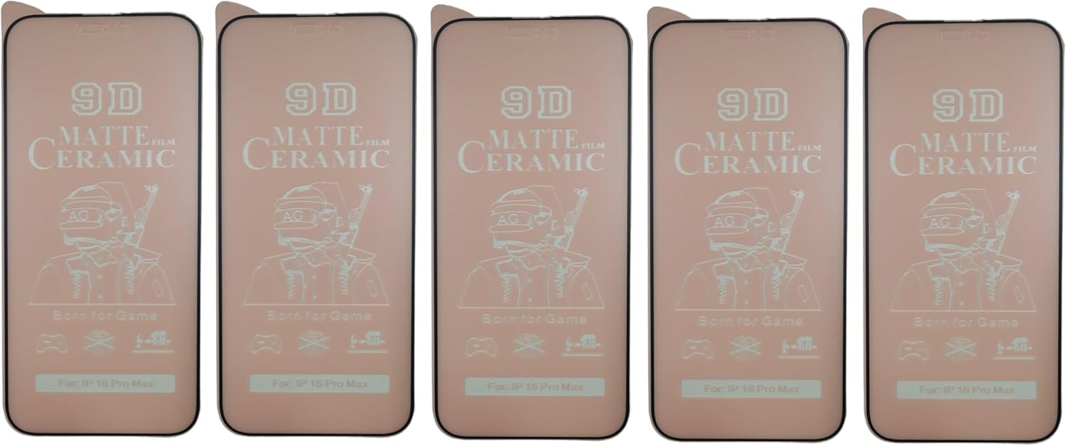 Five matte ceramic screen protectors.
