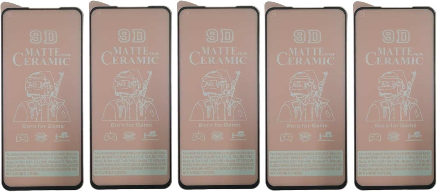 Five matte ceramic screen protectors.