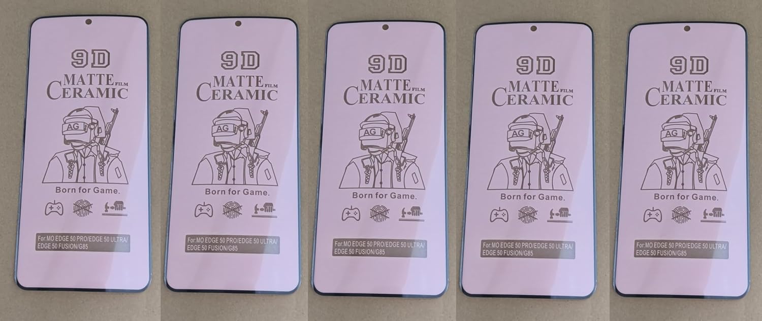 Five matte ceramic screen protectors.