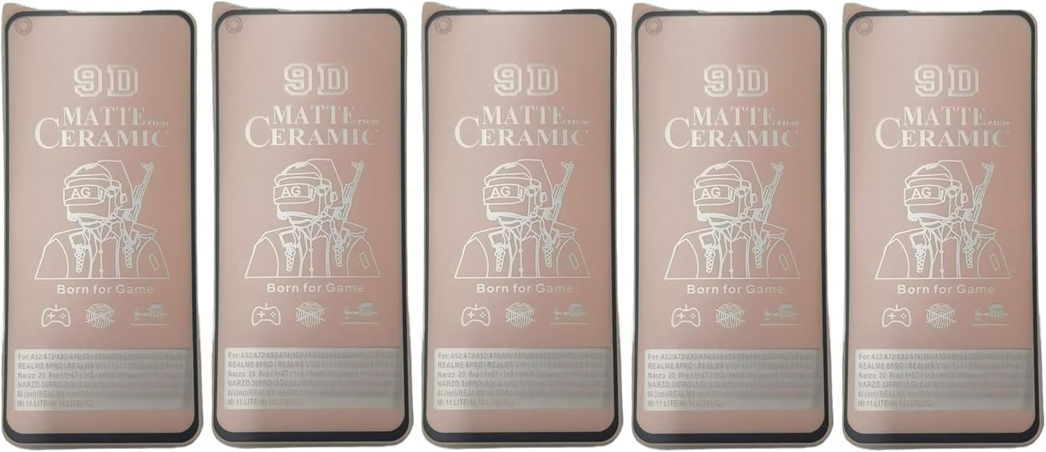 Five matte ceramic screen protectors.