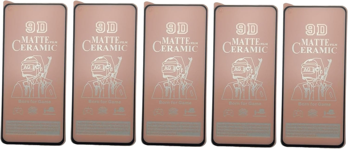 Five matte ceramic screen protectors.