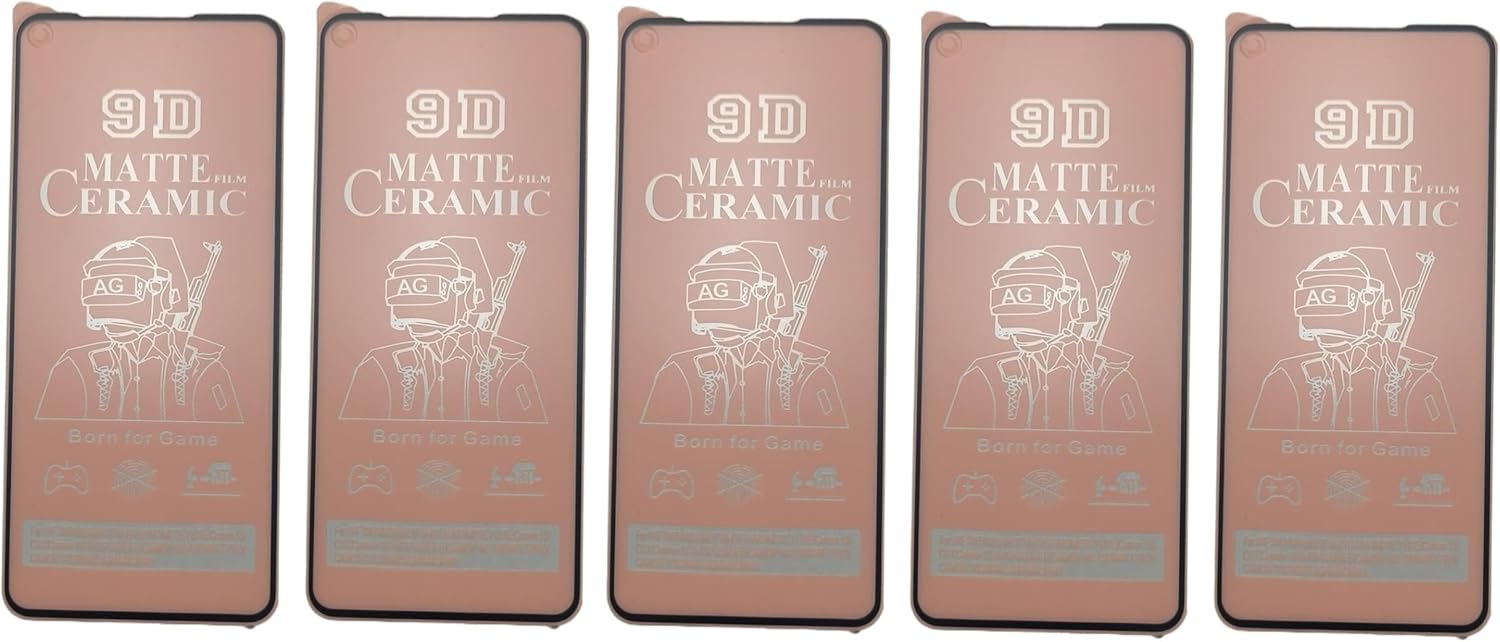 Five matte ceramic screen protectors.
